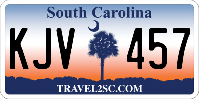 SC license plate KJV457