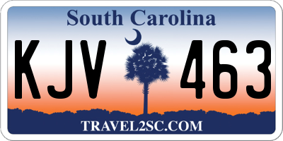 SC license plate KJV463