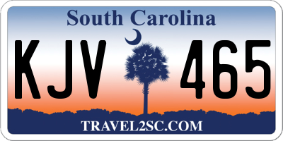SC license plate KJV465