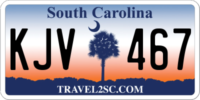 SC license plate KJV467