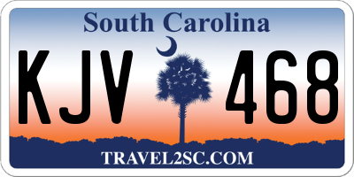 SC license plate KJV468