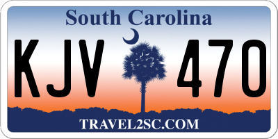 SC license plate KJV470