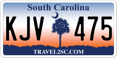 SC license plate KJV475