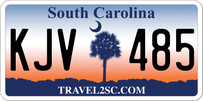 SC license plate KJV485