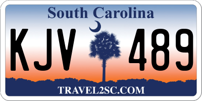 SC license plate KJV489