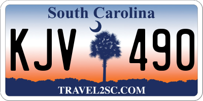 SC license plate KJV490