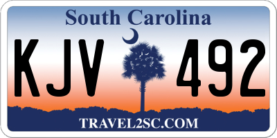 SC license plate KJV492