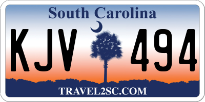 SC license plate KJV494