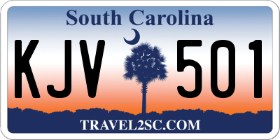 SC license plate KJV501