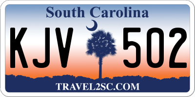 SC license plate KJV502