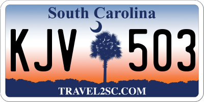 SC license plate KJV503