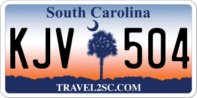 SC license plate KJV504