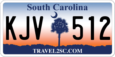 SC license plate KJV512