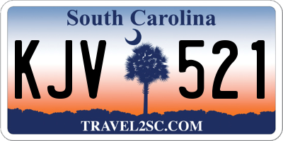 SC license plate KJV521