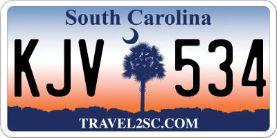 SC license plate KJV534
