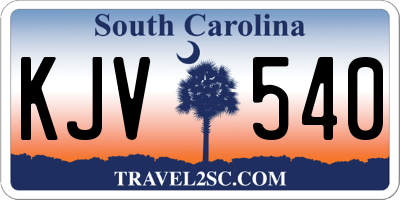 SC license plate KJV540