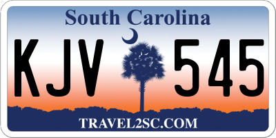 SC license plate KJV545
