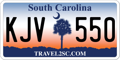 SC license plate KJV550