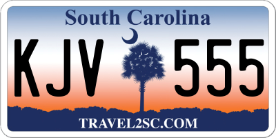 SC license plate KJV555