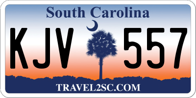 SC license plate KJV557