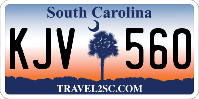SC license plate KJV560