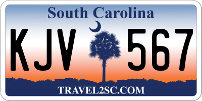 SC license plate KJV567