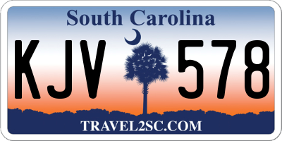 SC license plate KJV578