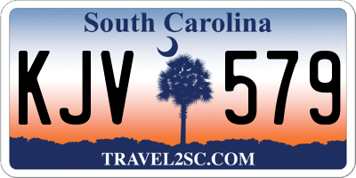 SC license plate KJV579
