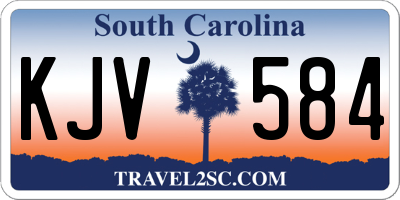 SC license plate KJV584