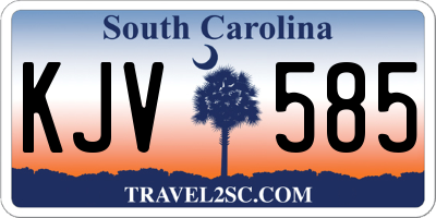 SC license plate KJV585