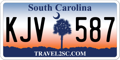 SC license plate KJV587