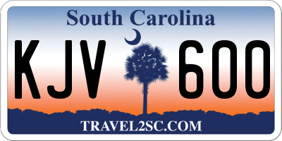 SC license plate KJV600
