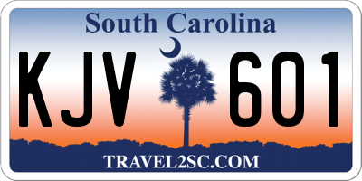 SC license plate KJV601