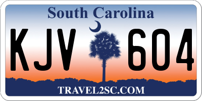 SC license plate KJV604