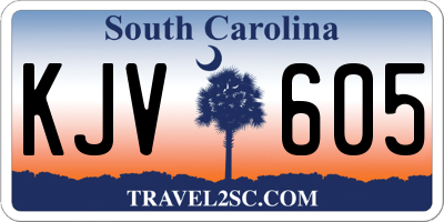 SC license plate KJV605