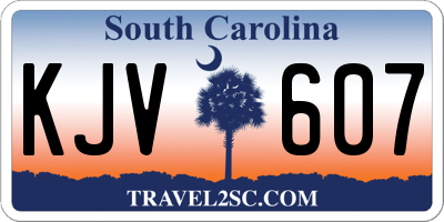 SC license plate KJV607
