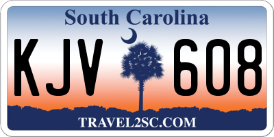 SC license plate KJV608