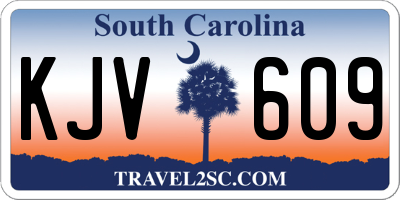 SC license plate KJV609