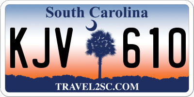 SC license plate KJV610