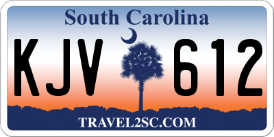 SC license plate KJV612