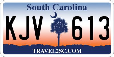 SC license plate KJV613