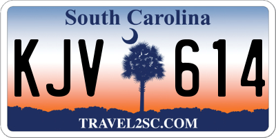 SC license plate KJV614