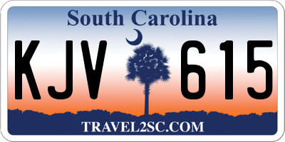 SC license plate KJV615