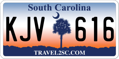 SC license plate KJV616