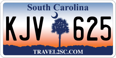 SC license plate KJV625