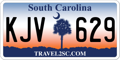 SC license plate KJV629