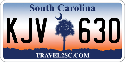 SC license plate KJV630