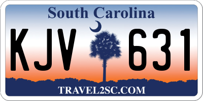 SC license plate KJV631
