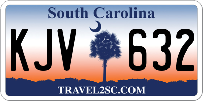 SC license plate KJV632