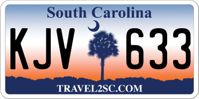 SC license plate KJV633